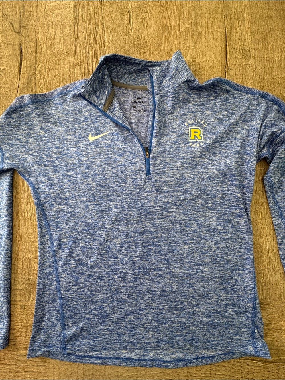 Nike Blue Heather Quarter-Zip Pullover with Yellow 'R' Logo